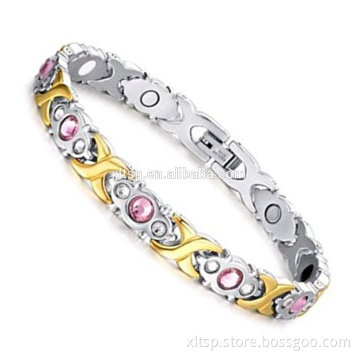 Fashion design crystal bracelet bio energy magnetic bracelet